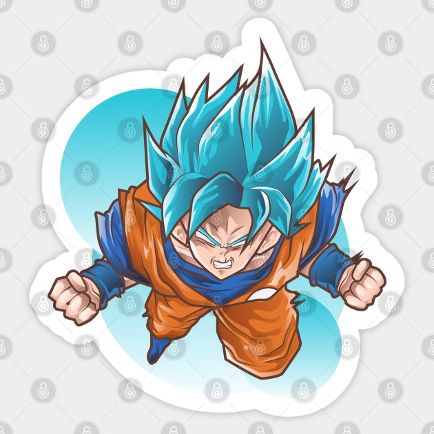 Goku Super Saiyan Blue Dragon Ball Super Sticker Teepublic